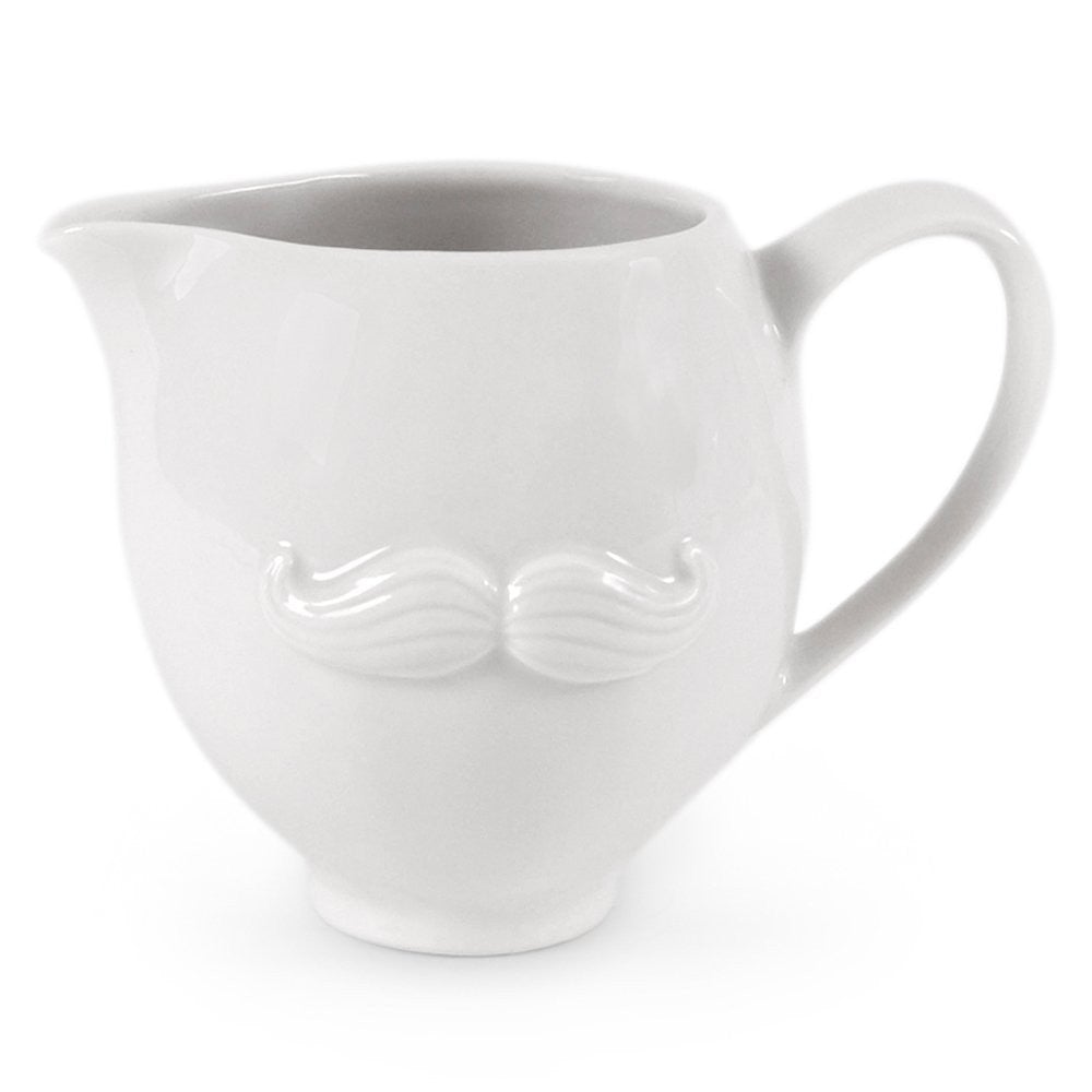 Milchkännchen mit Schnurrbart und Lippen