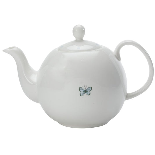 Blue Butterfly China Teapot